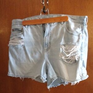 American Eagle Outfitters Light Wash Distressed Jean Shorts